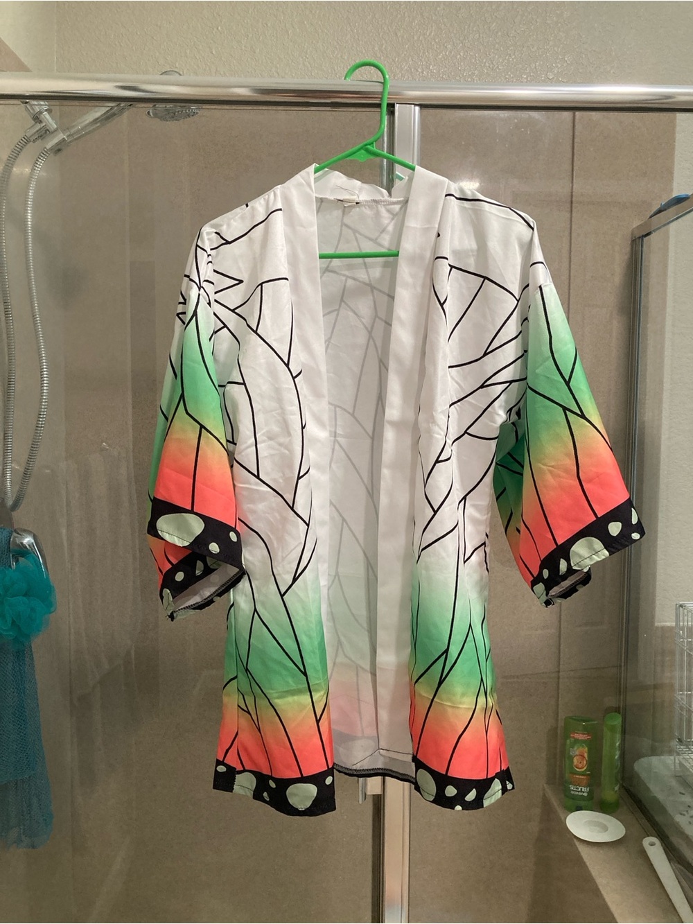 Butterfly Wing Kimono Cardigan - White, Green, Coral